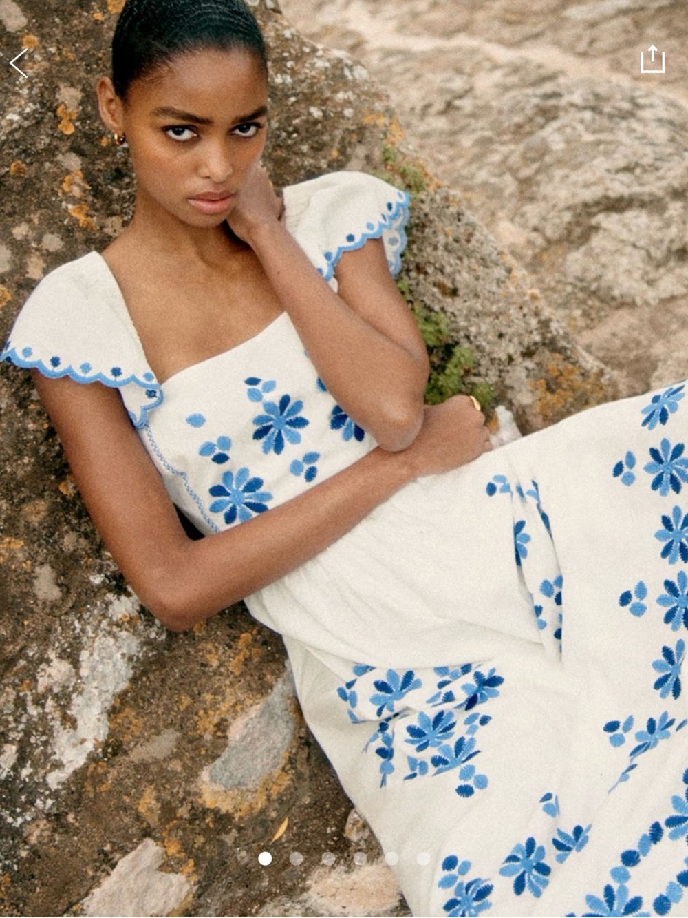 NWT Sezane Melville Dress Blue Bouquet Print - Size 36